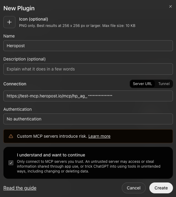 ChatGPT · New Plugin (link hidden)