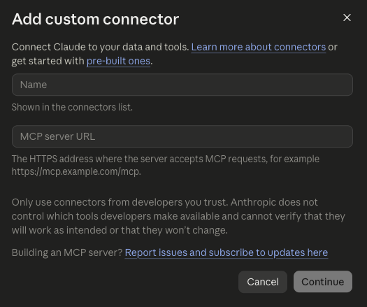 Add custom connector