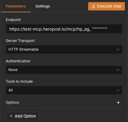 n8n · MCP Client settings (link hidden)